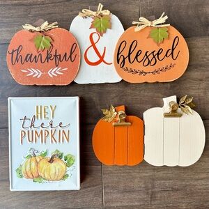 Fall Thanksgiving Pumpkin Decor - Ashland & Hobby Lobby - Picture Frame / Signs